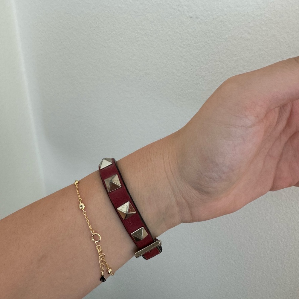 Valentino leather stud bracelet